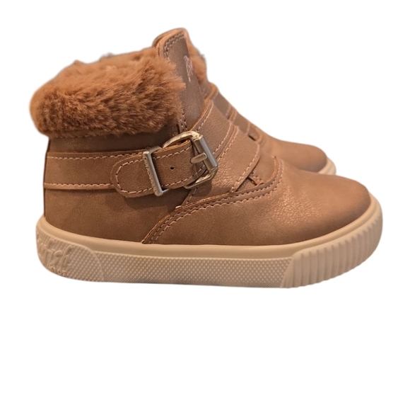 BLOWFISH GIRL'S METALLIC BROZE ZIP-UP HI' TOP SNEAKERS. SIZE 6M. - Picture 2 of 10